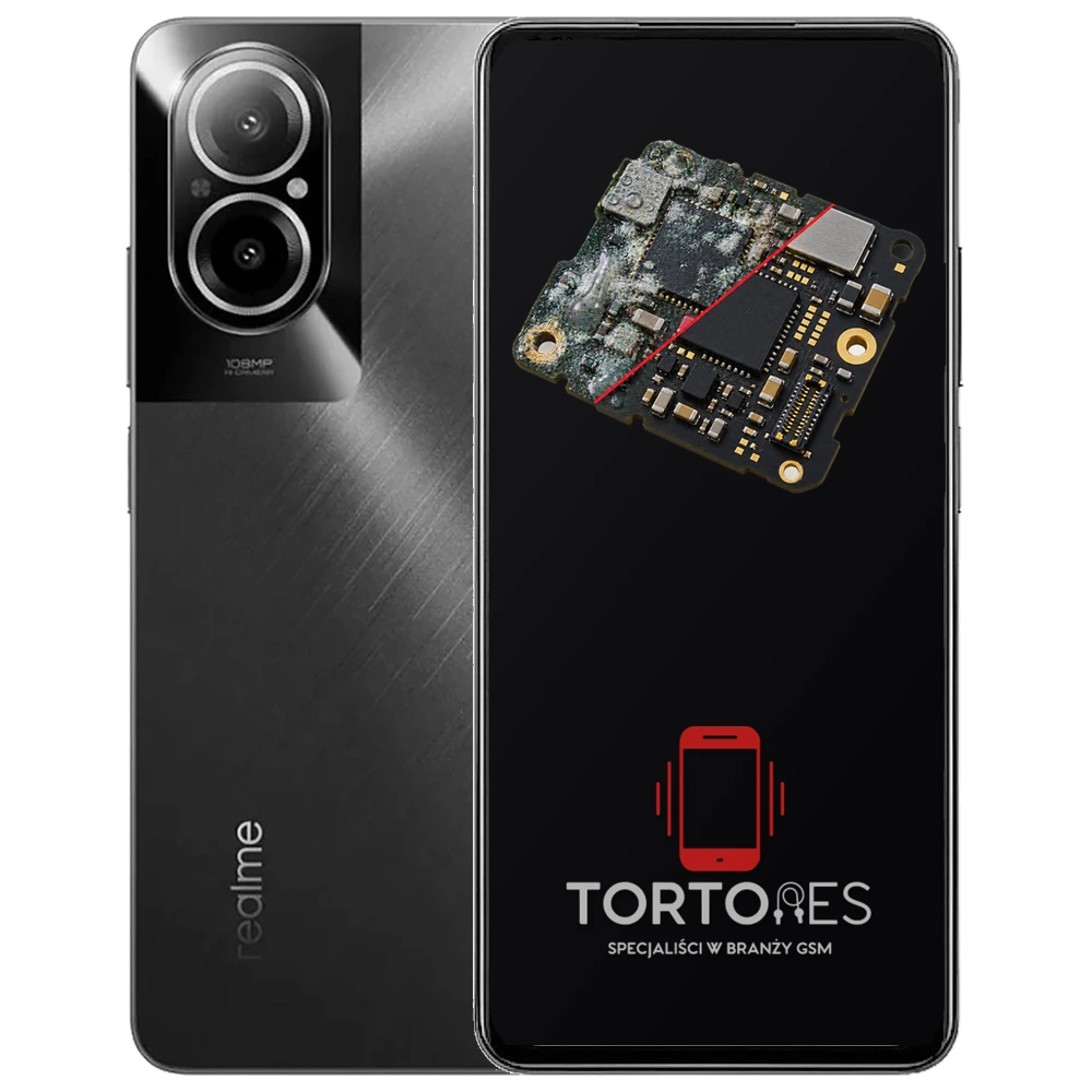 Realme C67 4G z ilustracją zalania - czyszczenie po zalaniu