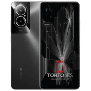 Realme C67 4G z ilustracją pękniętego wyświetlacza - wymiana zbitego wyświetlacza