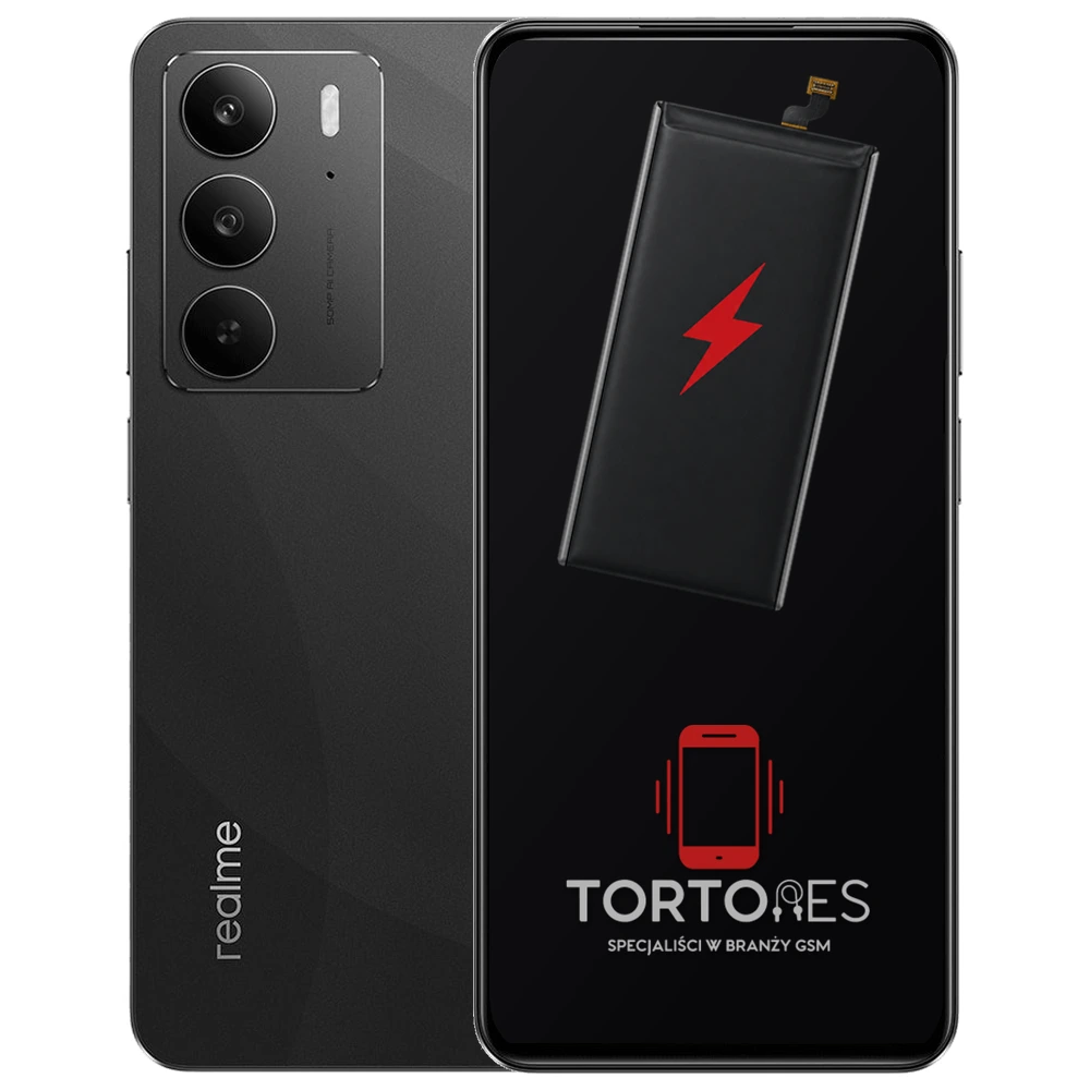 Realme C75 z ilustracją baterii - wymiana baterii