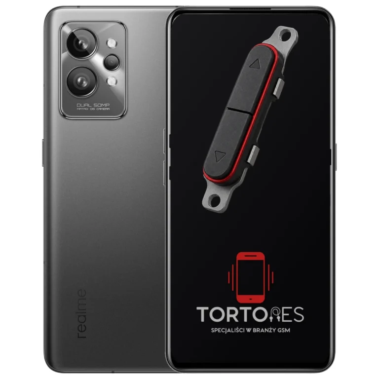 Realme GT 2 z symbolem przycisków - naprawa przycisków włączania i głośności