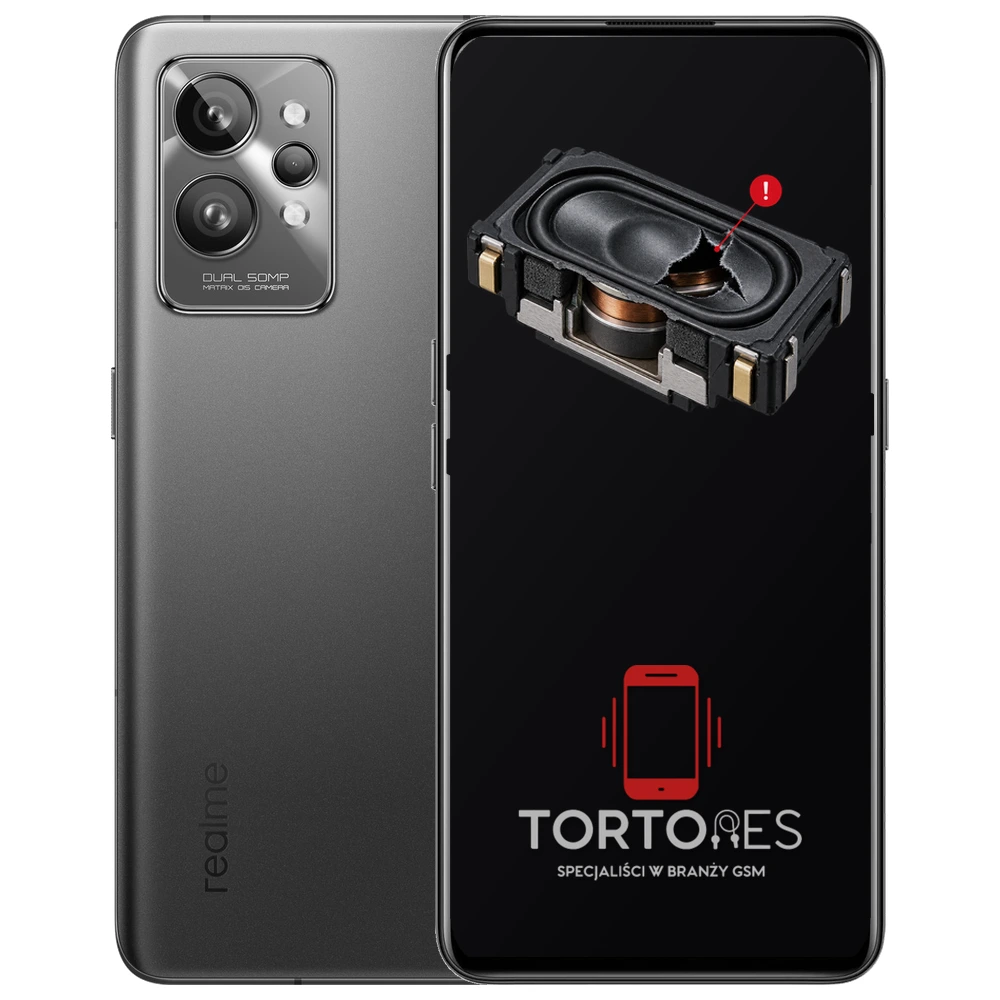 Realme GT 2 z symbolem głośnika multimedialnego - wymiana głośnika multimedialnego