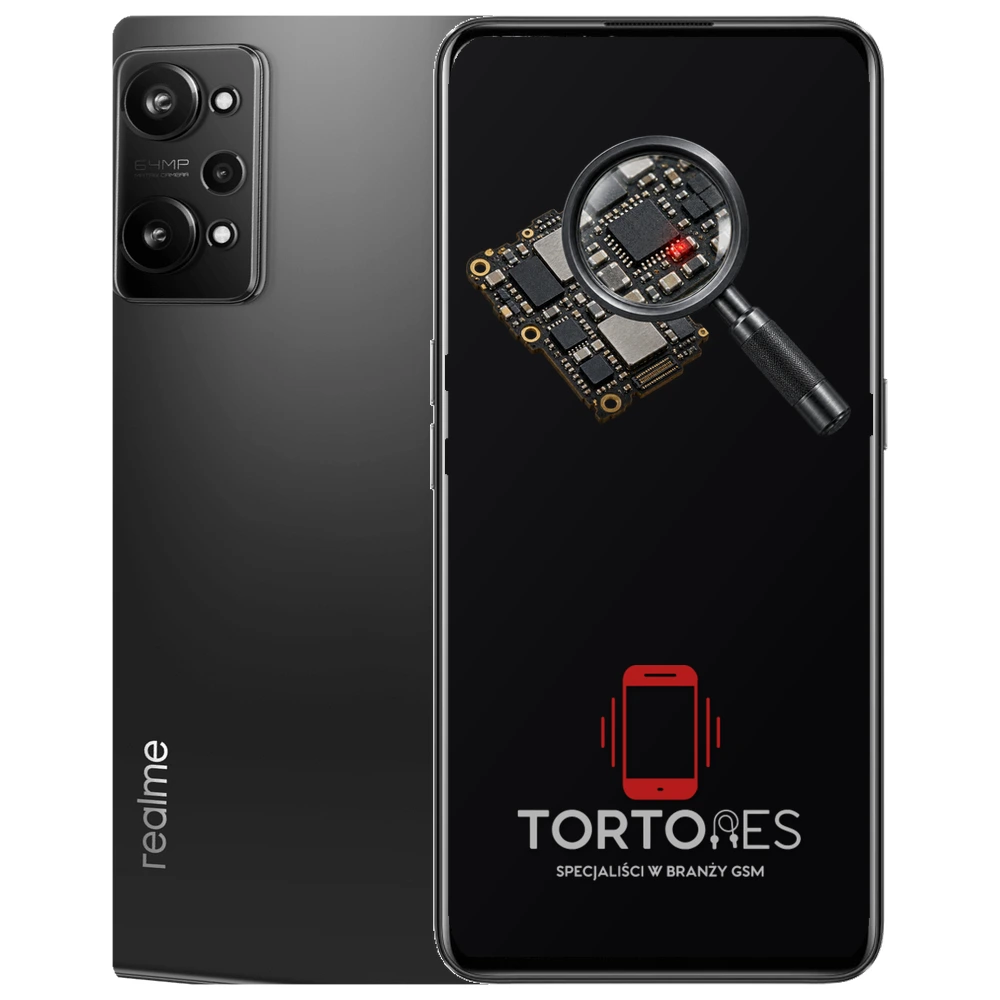 Realme GT Neo 3T z symbolem diagnostyki - diagnoza telefonu