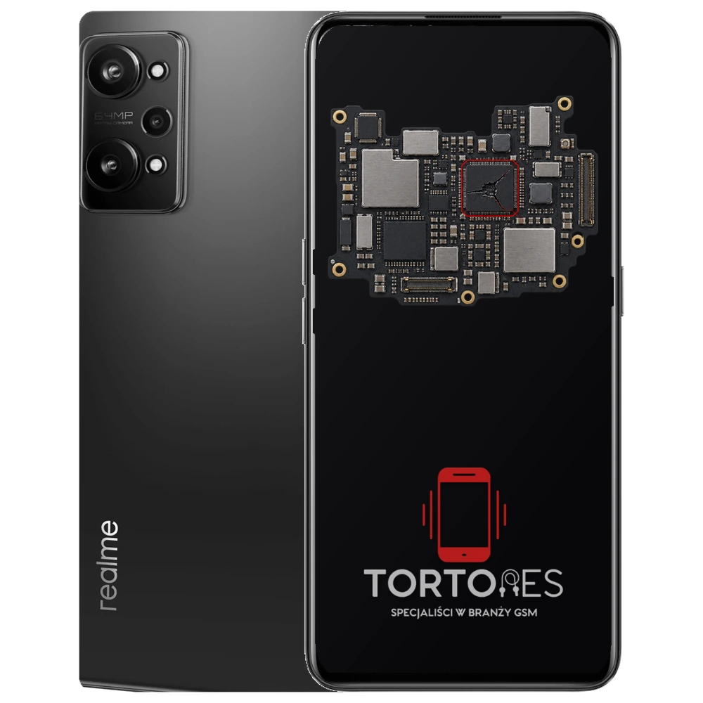 Realme GT Neo 3T z ilustracją płyty głównej - naprawa płyty głównej