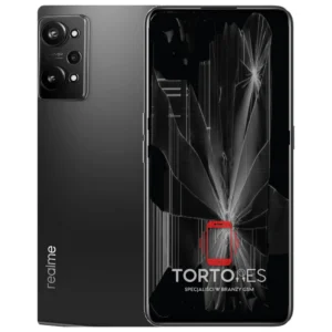 Realme GT Neo 3T z ilustracją pękniętego wyświetlacza - wymiana zbitego wyświetlacza