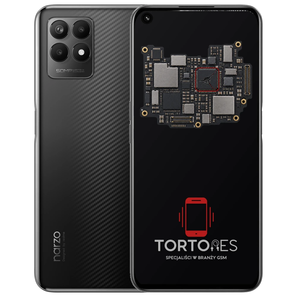 Realme Narzo 50 4G z ilustracją płyty głównej - naprawa płyty głównej