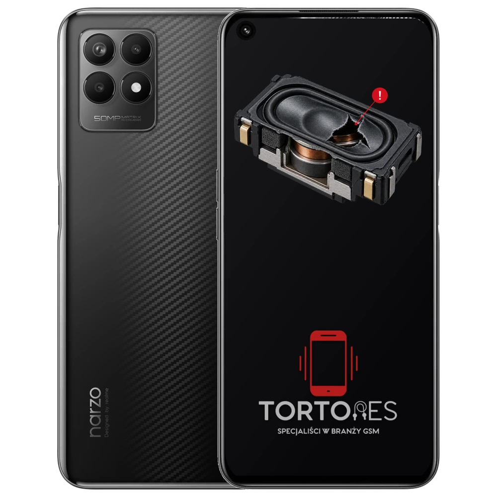 Realme Narzo 50 4G z symbolem głośnika multimedialnego - wymiana głośnika multimedialnego