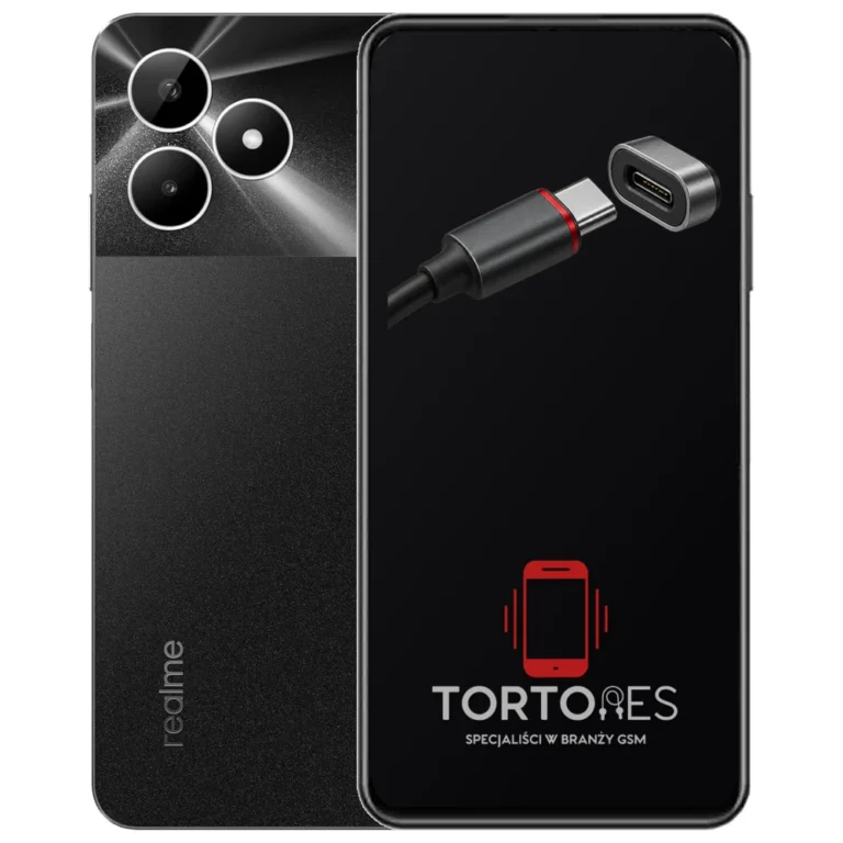 Realme Note 50 z ilustracją złącza ładowania - naprawa złącza ładowania