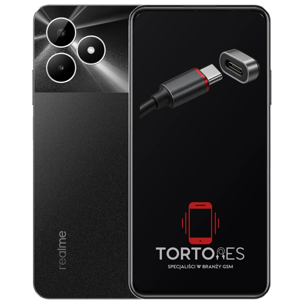 Realme Note 50 z ilustracją złącza ładowania - naprawa złącza ładowania
