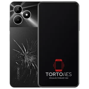 Realme Note 50 z ilustracją pękniętej tylnej klapki - wymiana zbitej klapki