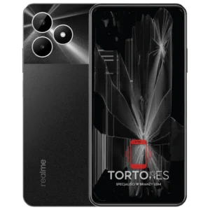Realme Note 50 z ilustracją pękniętego wyświetlacza - wymiana zbitego wyświetlacza