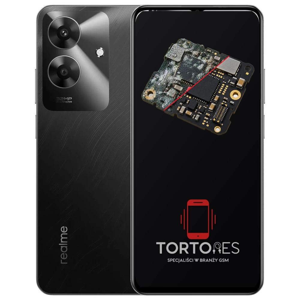 Realme Note 60 z ilustracją zalania - czyszczenie po zalaniu