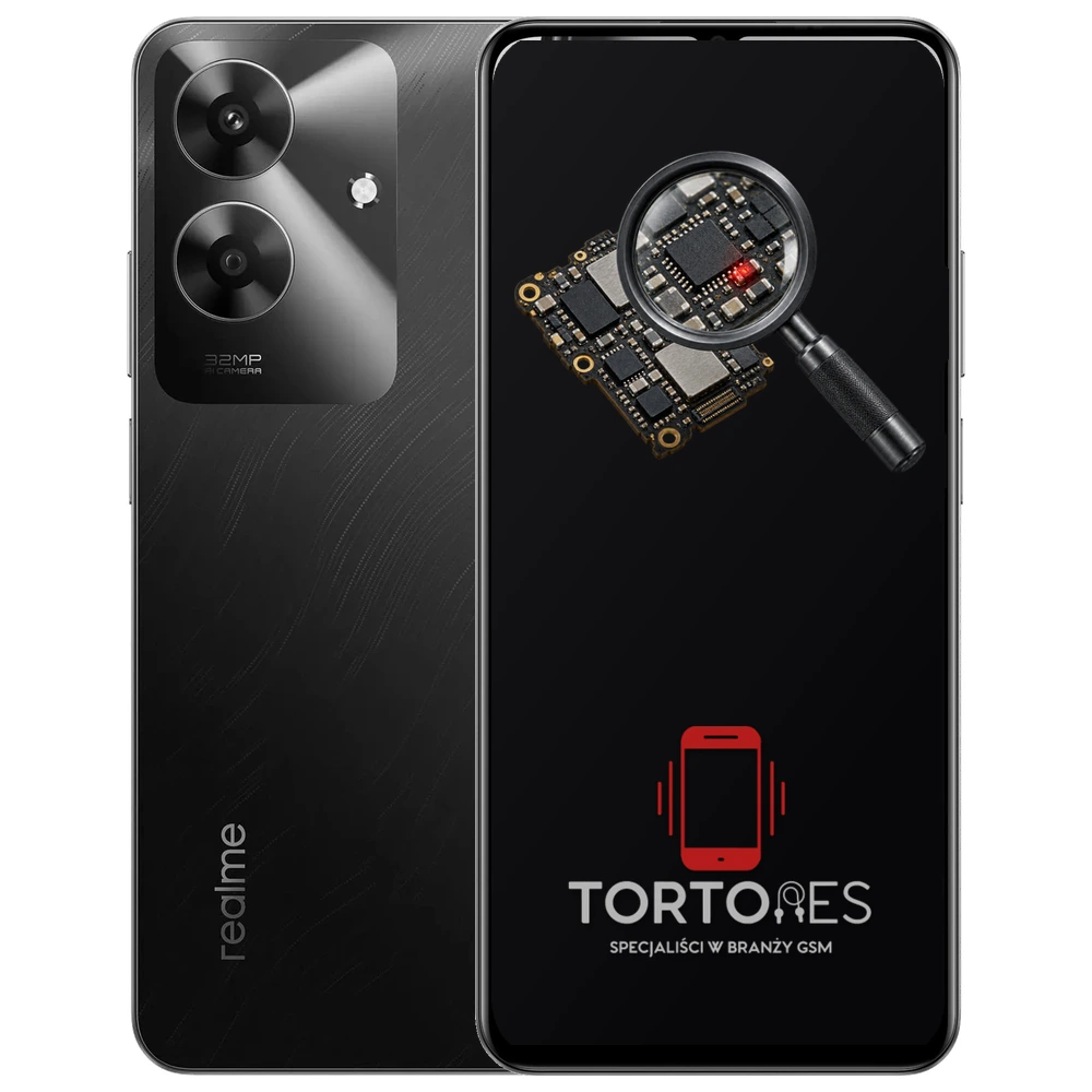Realme Note 60 z symbolem diagnostyki - diagnoza telefonu
