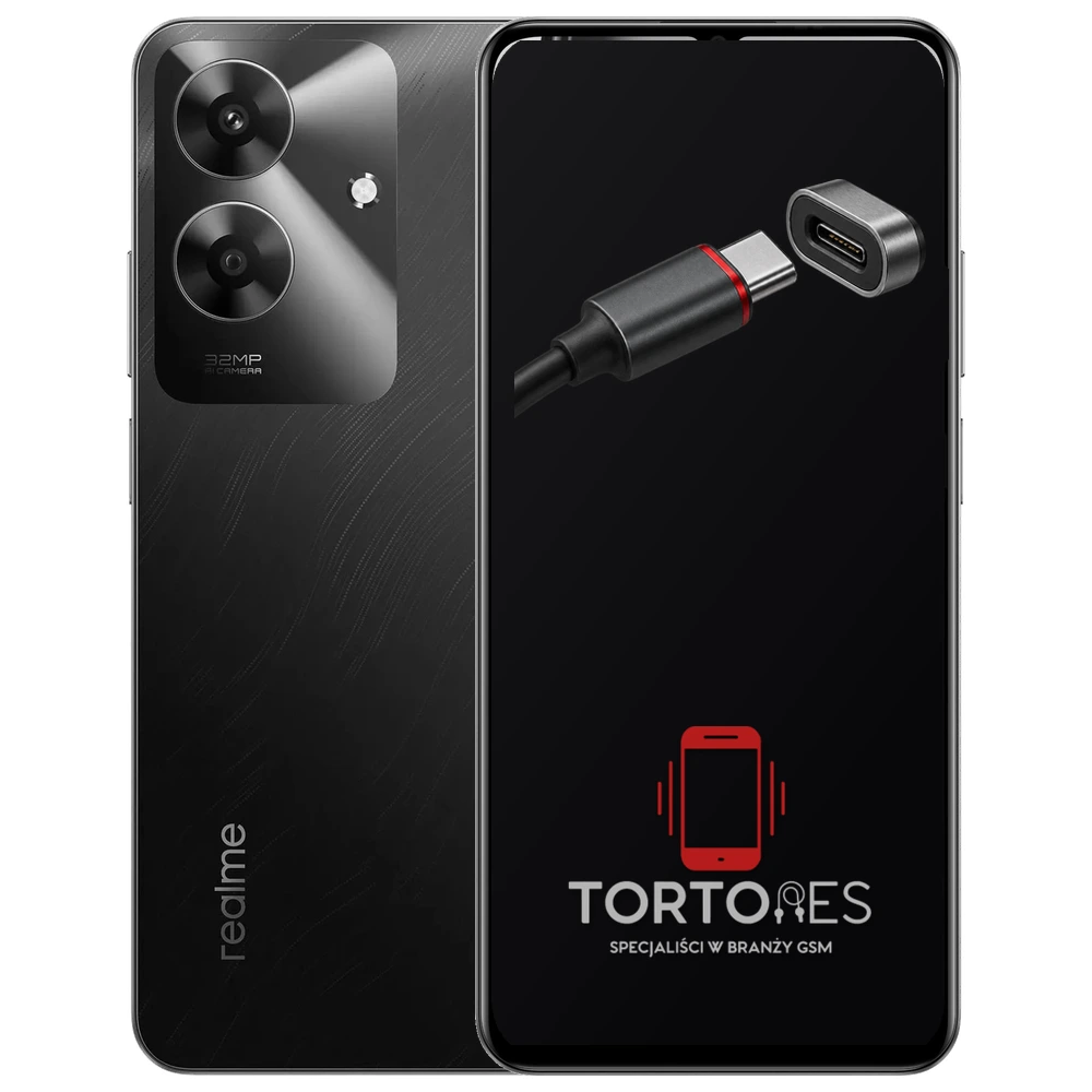 Realme Note 60 z ilustracją złącza ładowania - naprawa złącza ładowania
