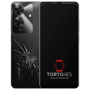 Realme Note 60 z ilustracją pękniętej tylnej klapki - wymiana zbitej klapki