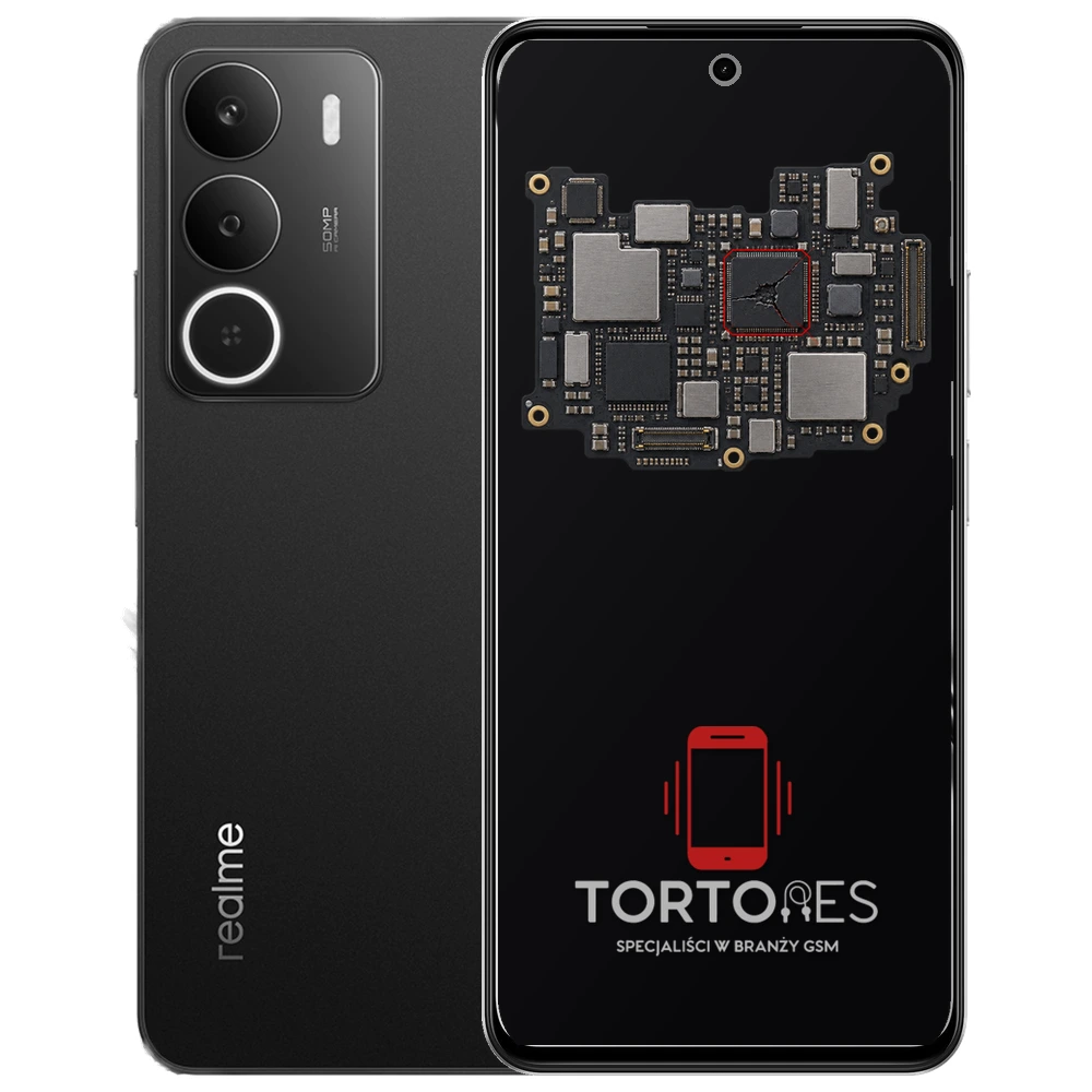 Realme P3 Lite z ilustracją płyty głównej - naprawa płyty głównej