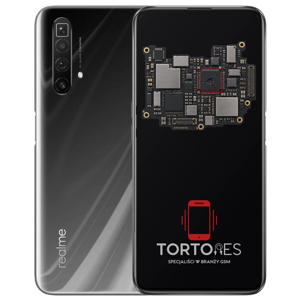 Realme X3 SuperZoom z ilustracją płyty głównej - naprawa płyty głównej