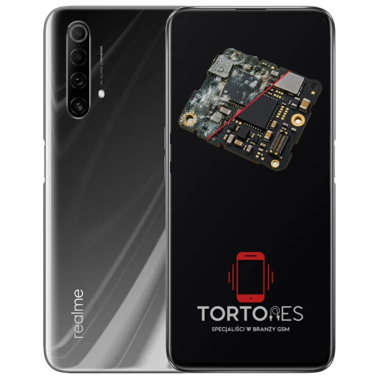 Realme X50 5G z ilustracją zalania - czyszczenie po zalaniu