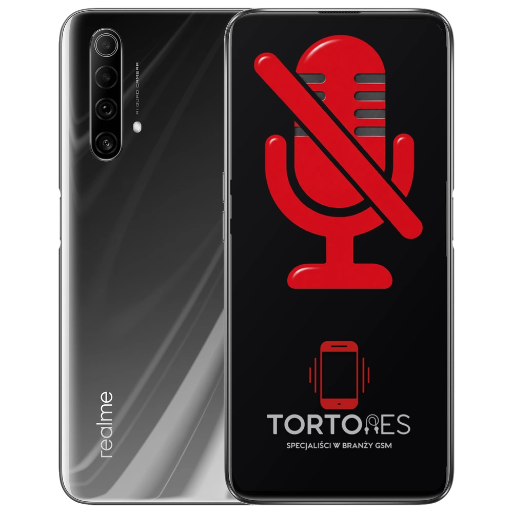 Realme X50 5G z symbolem mikrofonu - naprawa mikrofonu