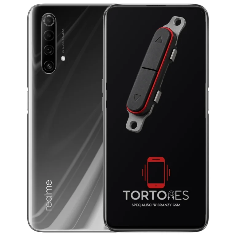 Realme X50 5G z symbolem przycisków - naprawa przycisków włączania i głośności