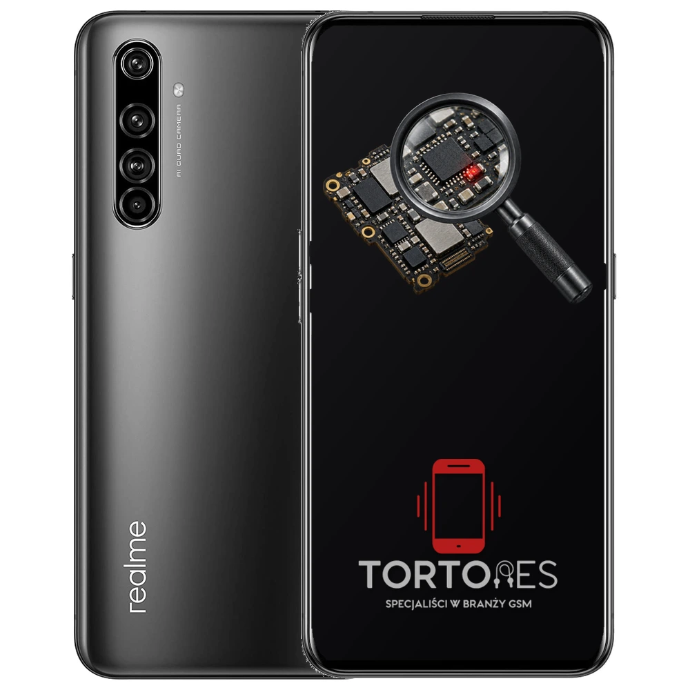 Realme X50 Pro 5G z symbolem diagnostyki - diagnoza telefonu