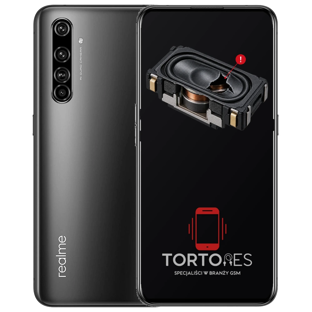 Realme X50 Pro 5G z symbolem głośnika multimedialnego - wymiana głośnika multimedialnego