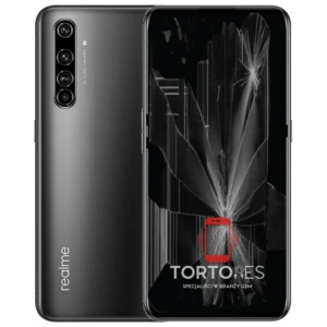 Realme X50 Pro 5G z ilustracją pękniętego wyświetlacza - wymiana zbitego wyświetlacza