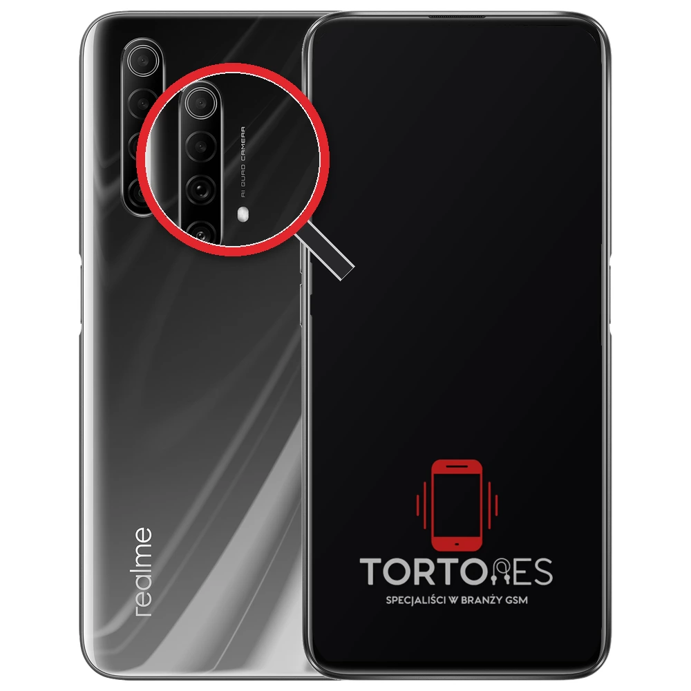 Realme X50 5G z lupą na tylnych aparatach - wymiana tylnej kamery