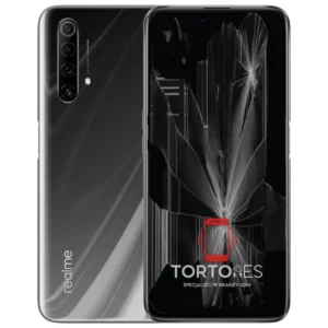 Realme X50 5G z ilustracją pękniętego wyświetlacza - wymiana zbitego wyświetlacza