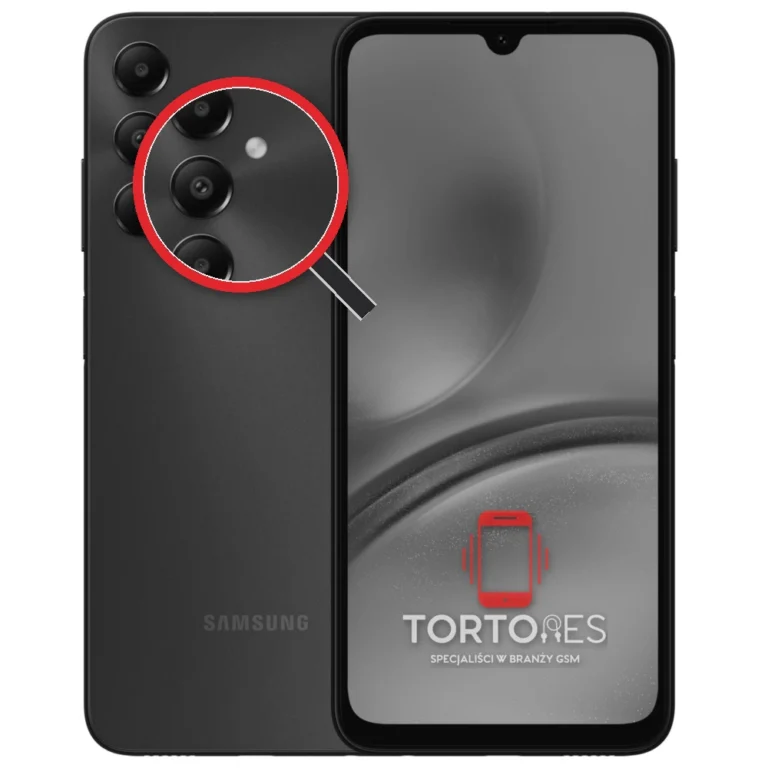 Samsung Galaxy A05s z lupą na tylnych aparatach - wymiana tylnej kamery