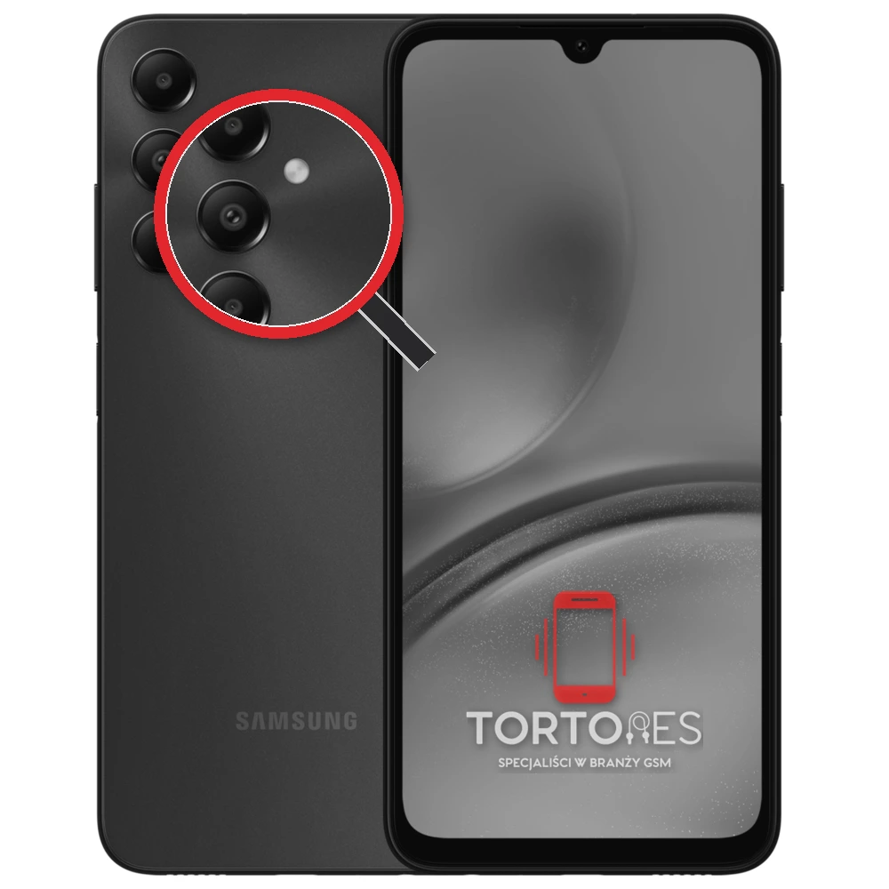 Samsung Galaxy A05s z lupą na tylnych aparatach - wymiana tylnej kamery