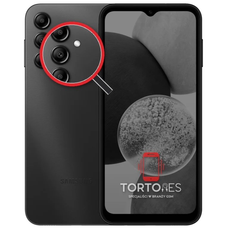 Samsung Galaxy A14 5G z lupą na tylnych aparatach - wymiana tylnej kamery