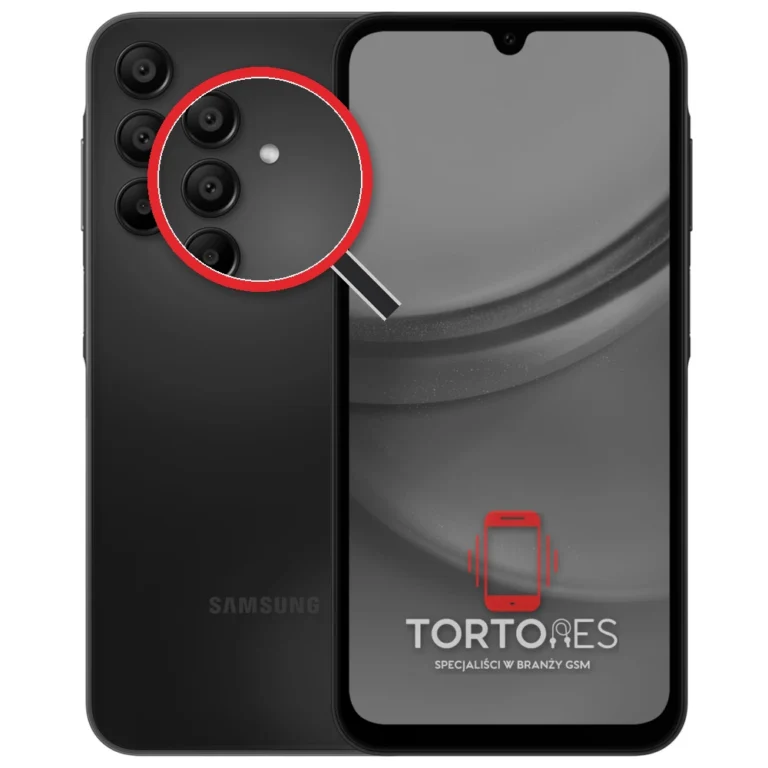Samsung Galaxy A15 5G z lupą na tylnych aparatach - wymiana tylnej kamery