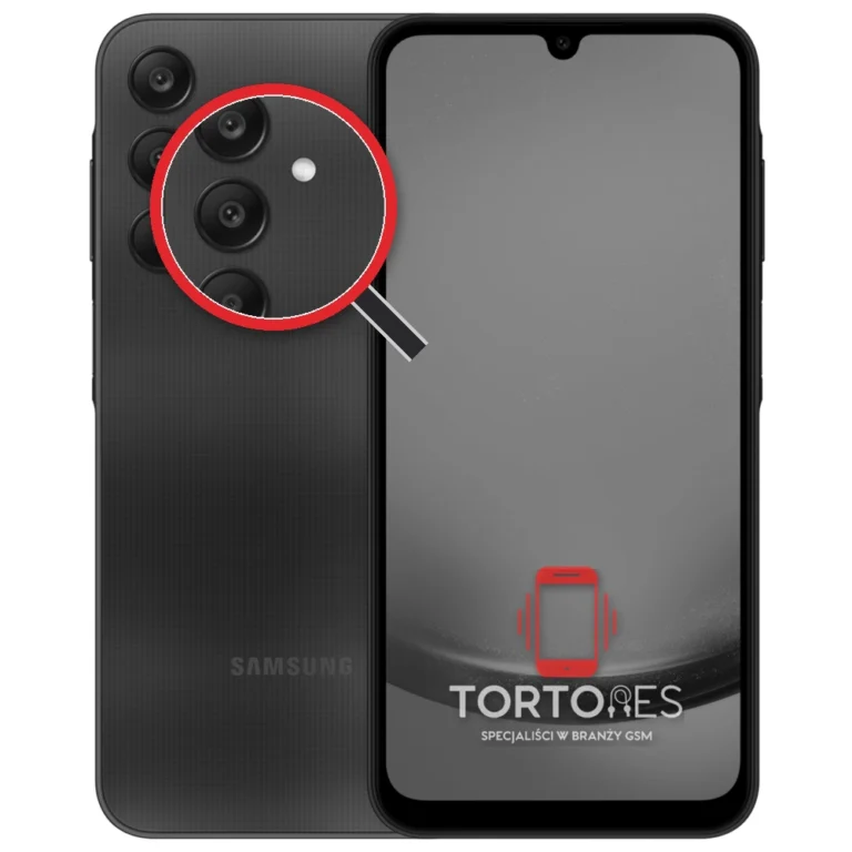 Samsung Galaxy A25 5G z lupą na tylnych aparatach - wymiana tylnej kamery