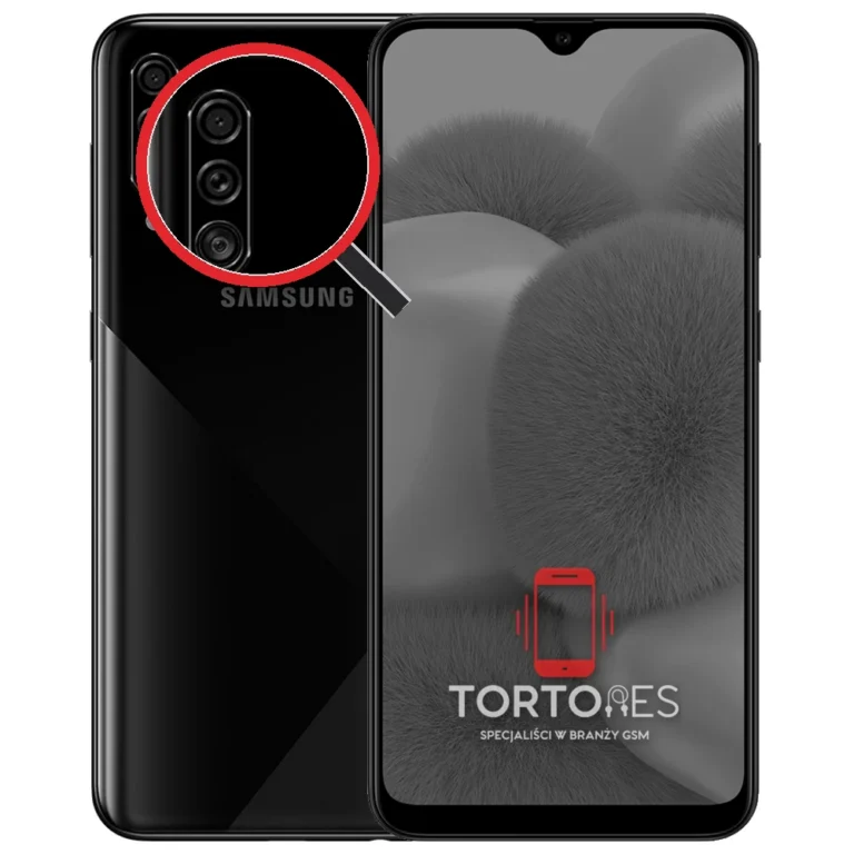 Samsung Galaxy A30s z lupą na tylnych aparatach - wymiana tylnej kamery