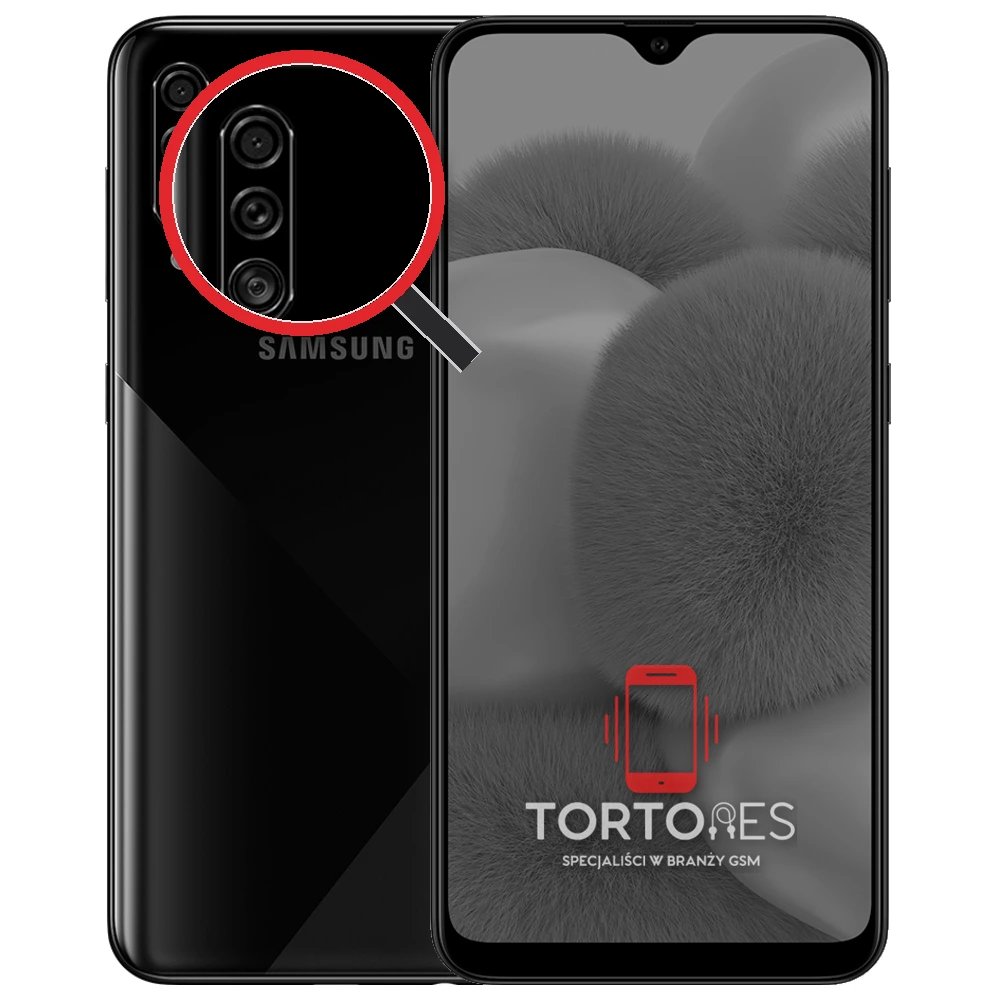 Samsung Galaxy A30s z lupą na tylnych aparatach - wymiana tylnej kamery