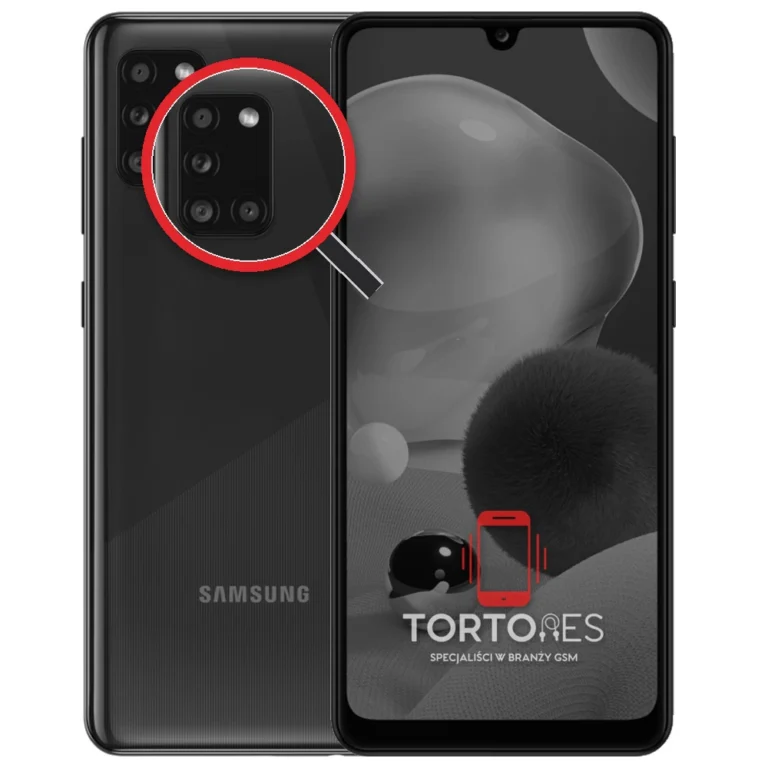 Samsung Galaxy A31 z lupą na tylnych aparatach - wymiana tylnej kamery