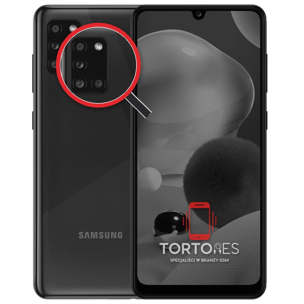 Samsung Galaxy A31 z lupą na tylnych aparatach - wymiana tylnej kamery