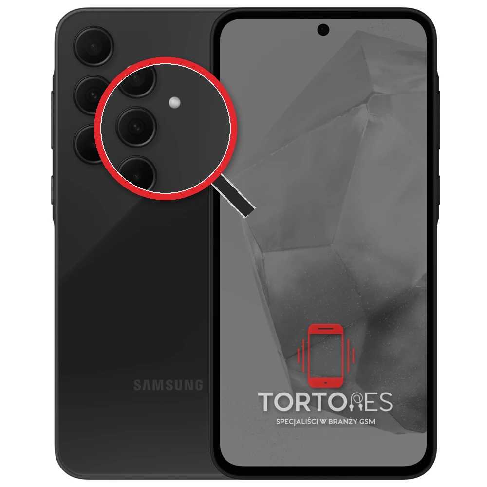 Samsung Galaxy A35 5G z lupą na tylnych aparatach - wymiana tylnej kamery