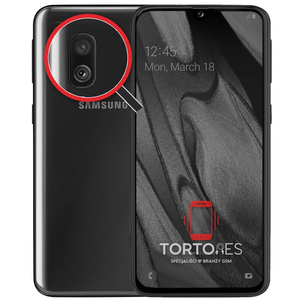 Samsung Galaxy A40 z lupą na tylnych aparatach - wymiana tylnej kamery
