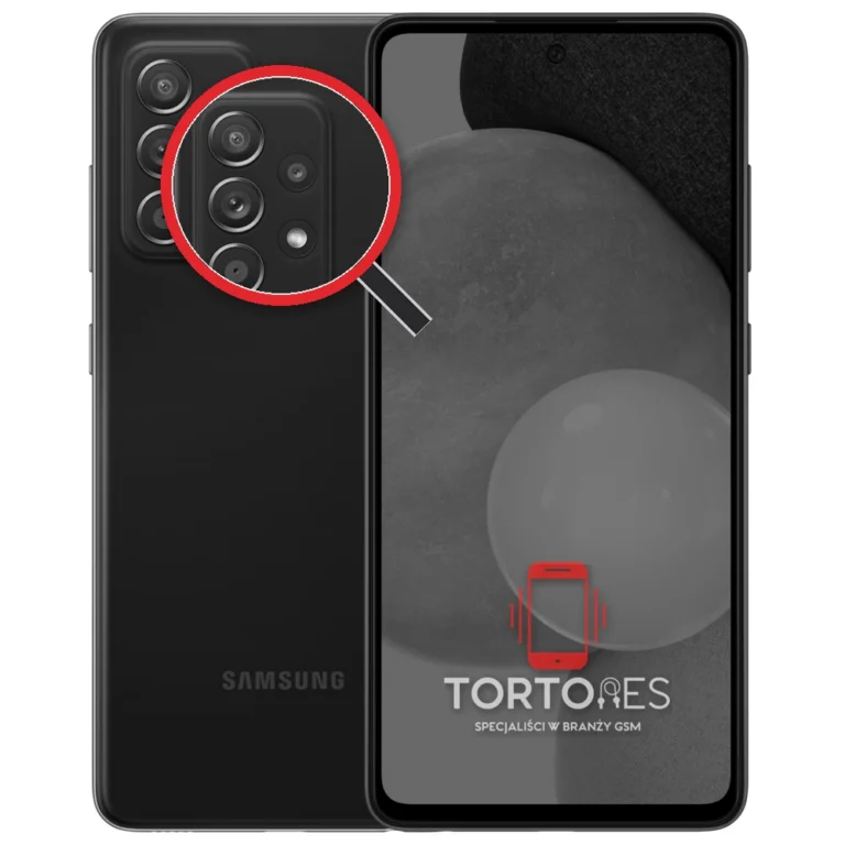Samsung Galaxy A52 5G z lupą na tylnych aparatach - wymiana tylnej kamery