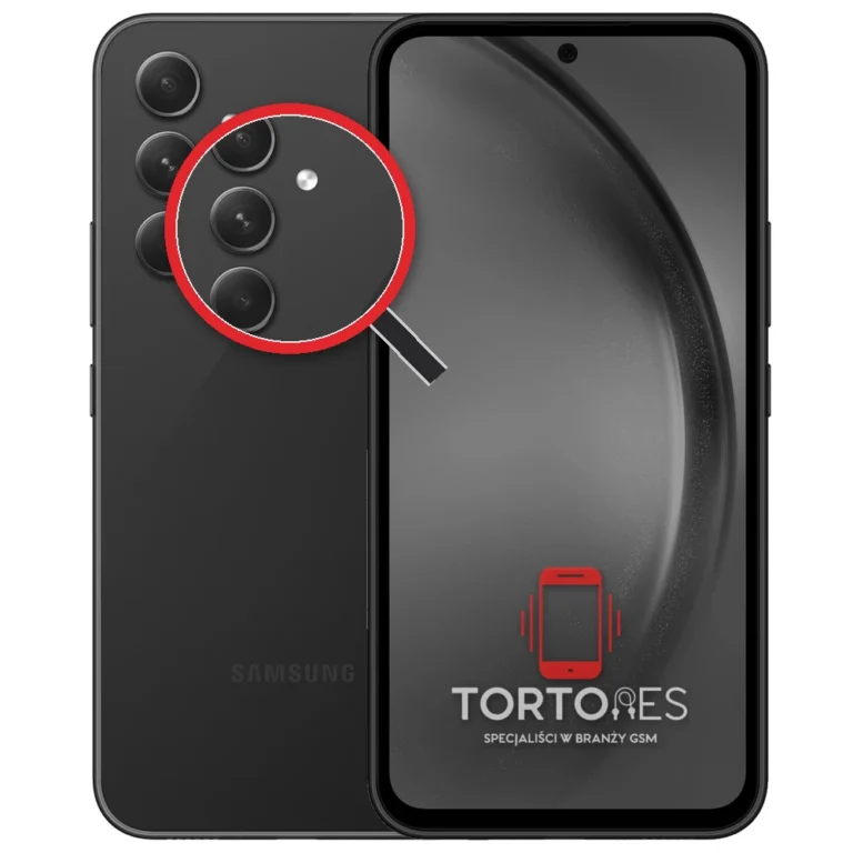 Samsung Galaxy A54 5G z lupą na tylnych aparatach - wymiana tylnej kamery