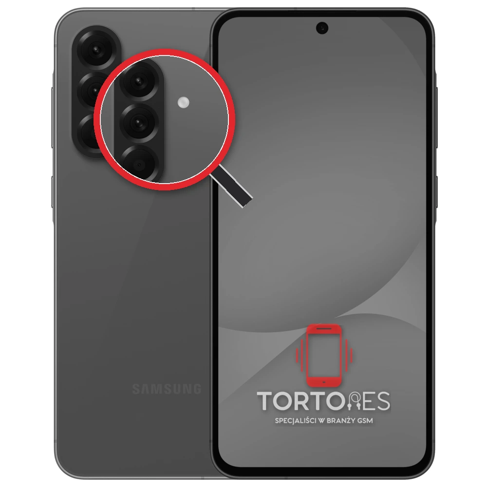 Samsung Galaxy A56 5G z lupą na tylnych aparatach - wymiana tylnej kamery