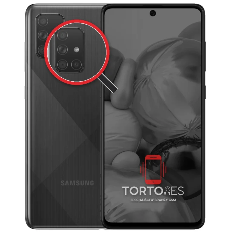Samsung Galaxy A71 LTE z lupą na tylnych aparatach - wymiana tylnej kamery