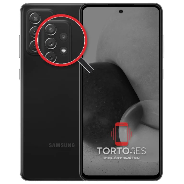 Samsung Galaxy A72 z lupą na tylnych aparatach - wymiana tylnej kamery