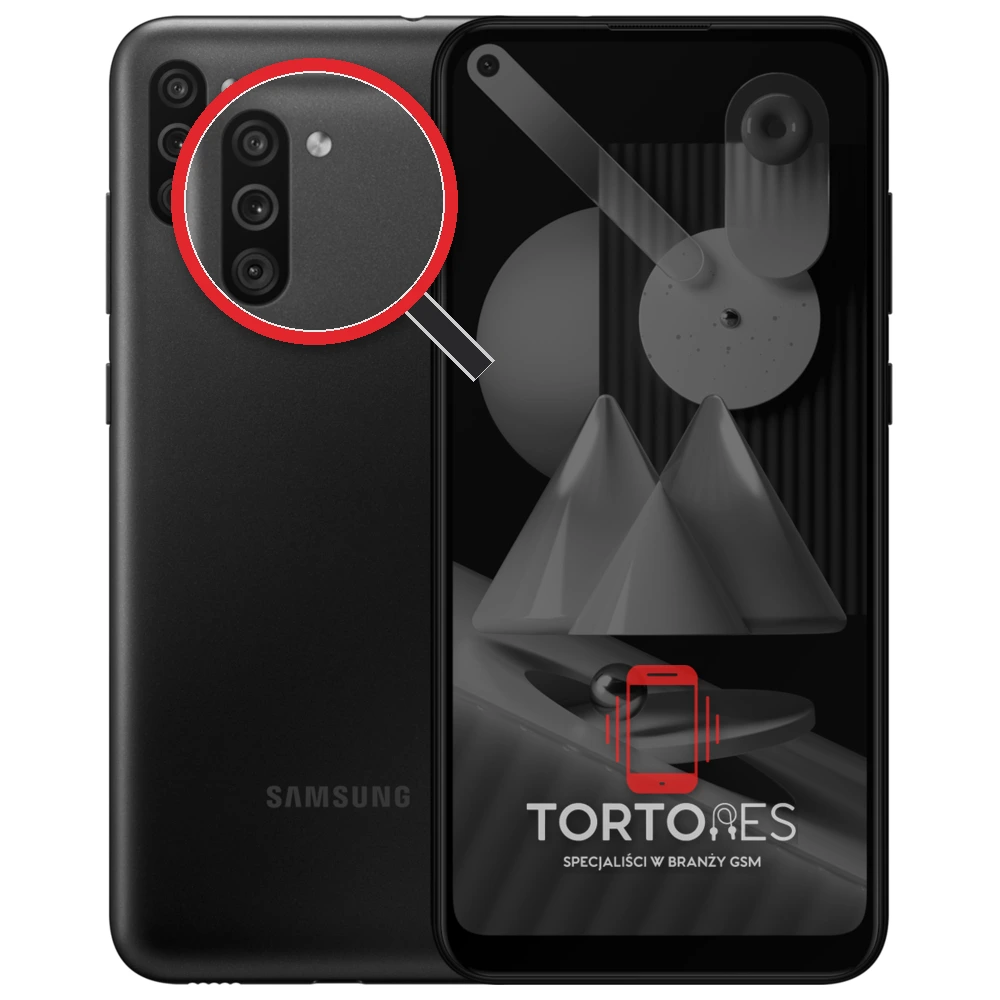 Samsung Galaxy M11 z lupą na tylnych aparatach - wymiana tylnej kamery