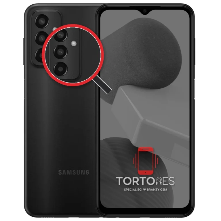 Samsung Galaxy M13 LTE z lupą na tylnych aparatach - wymiana tylnej kamery