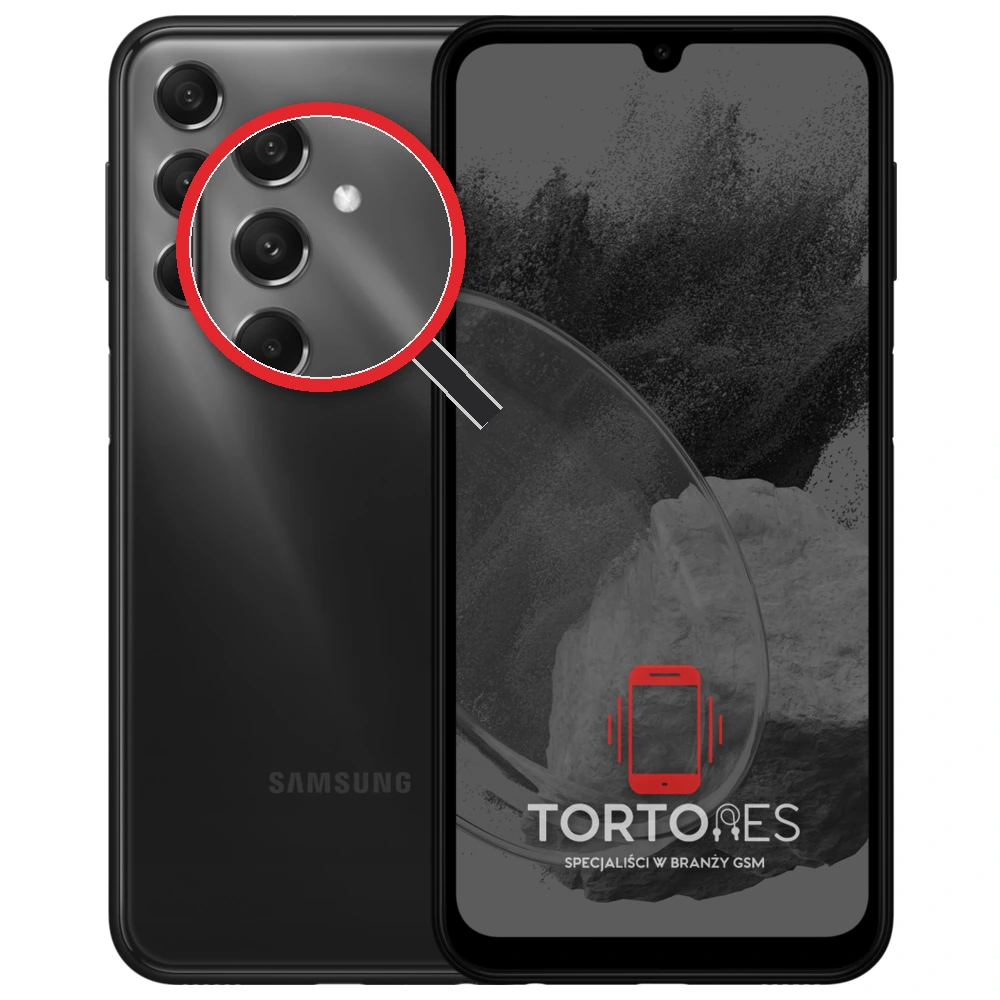 Samsung Galaxy M34 5G z lupą na tylnych aparatach - wymiana tylnej kamery