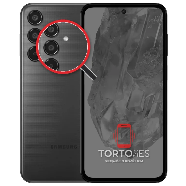 Samsung Galaxy M35 5G z lupą na tylnych aparatach - wymiana tylnej kamery