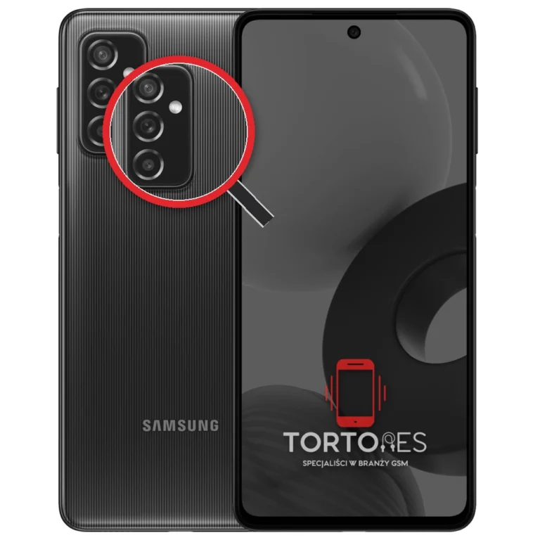 Samsung Galaxy M52 5G z lupą na tylnych aparatach - wymiana tylnej kamery
