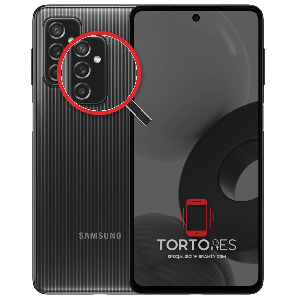 Samsung Galaxy M52 5G z lupą na tylnych aparatach - wymiana tylnej kamery